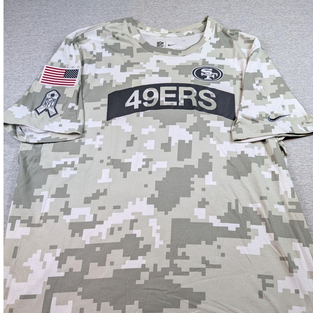 Nike San Francisco 49ers Salute to Service Camo T-Shirt Mens XL 02G7-10A 86760